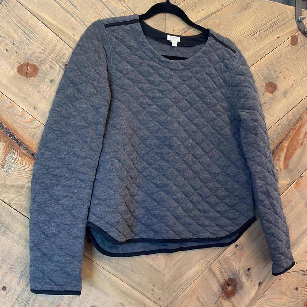 J. Crew Quilted Crop Sweatshirt S